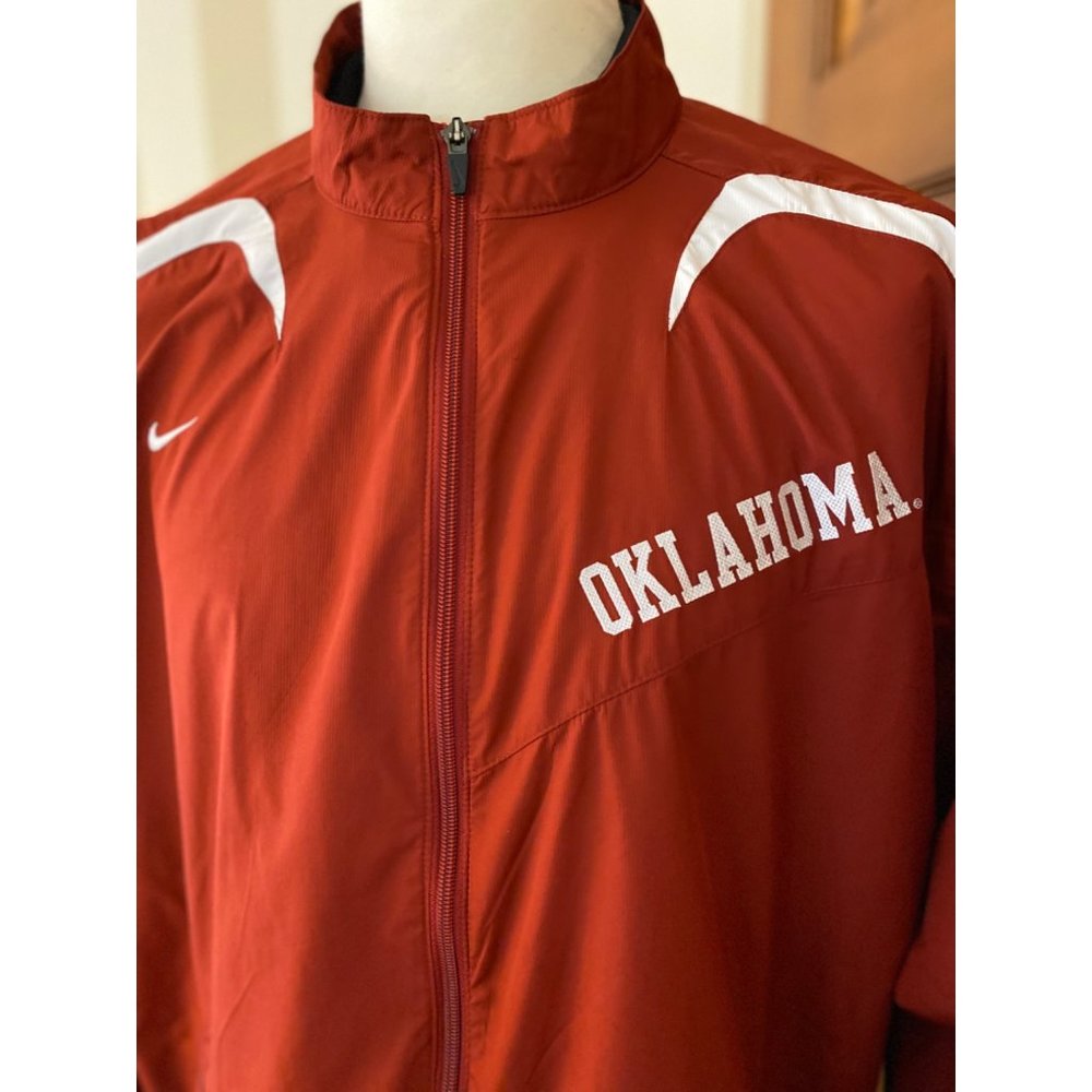 OKLAHOMA SOONERS Nike Jacket Men XL‎ Red Full Zip NCAA Big 12 Boomer Sooner